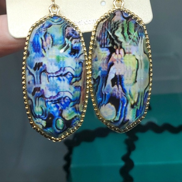 Watercolor Marble Diamond Cut Acrylic Earrings - Picture 9 of 9